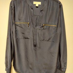 Michael Kors Womens Navy Blue Blouse Size: L